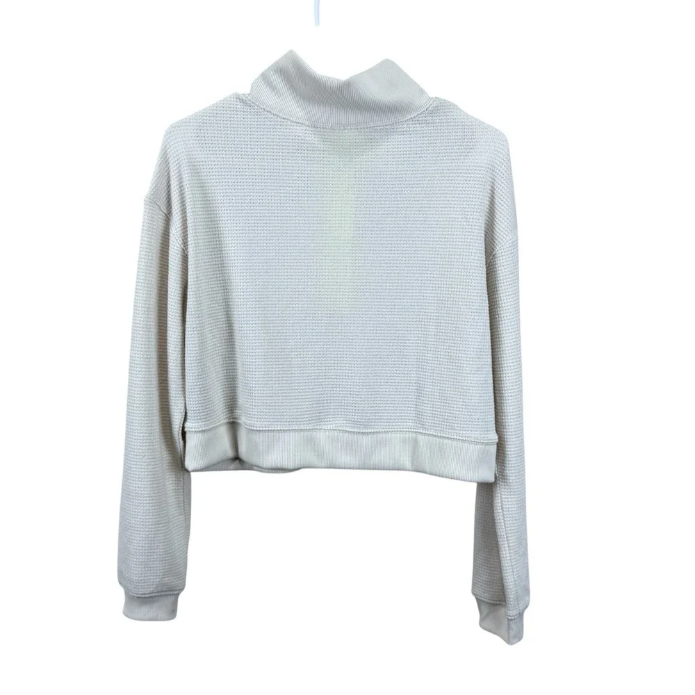 Free People Movement Womens XS Snow Day Thermal Top Ivory Neon Trim Long Sleeve‎